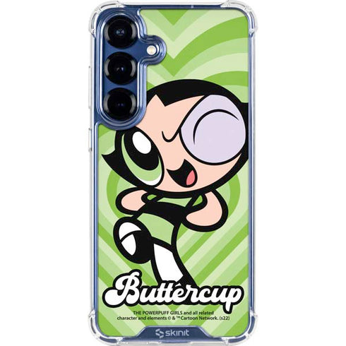 Cartoon Network Powerpuff Girls Buttercup Green Hearts Galaxy S25 Clear Case